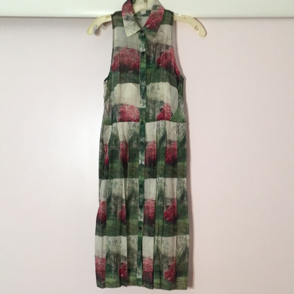 Anthropologie Sara Photography Graphic Floral Printed Silk Blend Size 0 - Picture 1 of 15